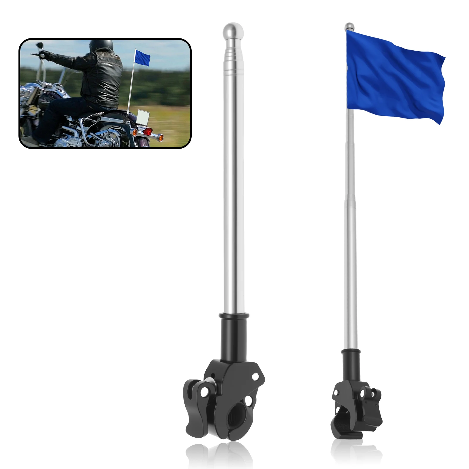 2Pcs Motorcycle Flagpole Unive - Mountain Biking Bag recension och pris