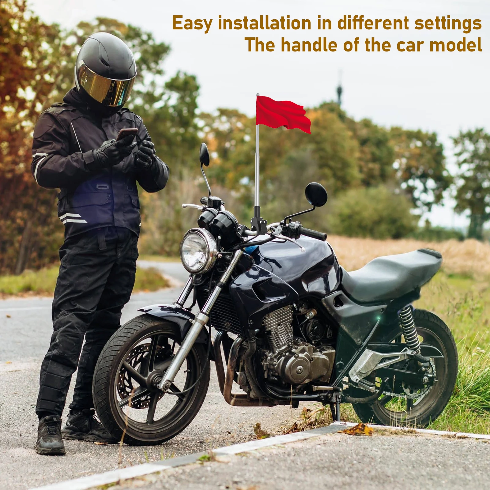 2Pcs Motorcycle Flagpole Unive - Mountain Biking Bag recension och pris