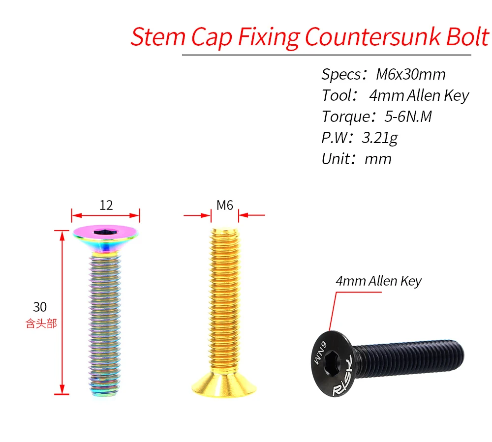 RISK 1PCS M6x30 M6x35 M6x40 M6 - Mountain Biking Hat recension och pris